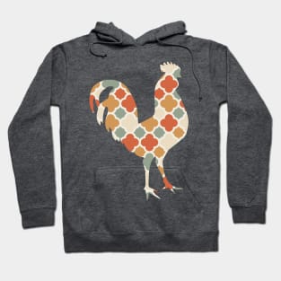 Rooster Silhouette with Pattern Hoodie